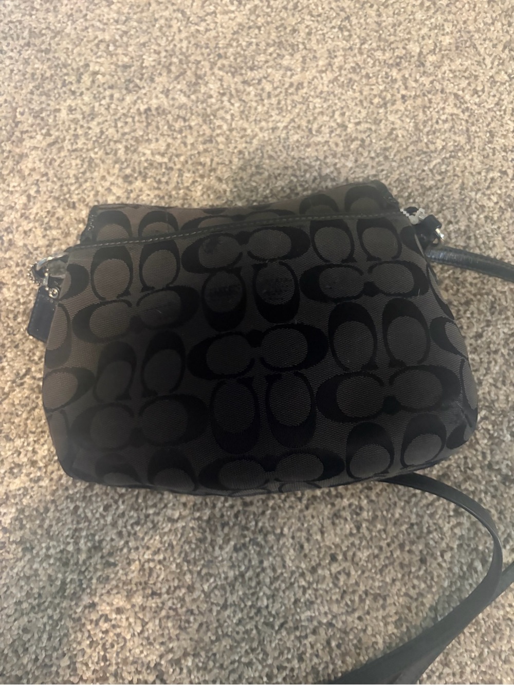 Coach Brown and Black Signature Canvas Crossbody Bag - Picture 3 of 5